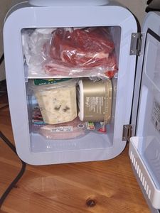 Flamingueo Kühlschrank Klein 4L Funktion Kühlen und Heizen 12V/220V Kunden-Foto 1