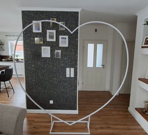 WISFOR Hochzeitsbogen 2.2m Herzform Hintergrundrahmen Metall Ballondekoration Fotokabine DIY Eisen Blumenrahmen Ehe Bogen für Hochzeitsfeier Dekoratio Kunden-Foto 1