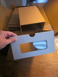 XINZI 20x pudełka na buty brązowo-białe - sztaplowane, z przezroczystym okienkiem i szufladą, wykonane z papieru kraft, do przechowywania butów/nogawek Zdjęcie produktu od klienta nr 3