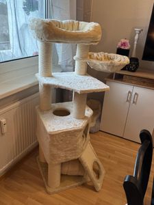 FEANDREA Kratzbaum 186 cm, Katzenbaum für große katzen, 13 dicken Säulen (11 cm d), stabil, Kippschutz, Tintenschwarz Kunden-Foto 31