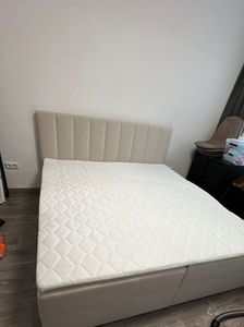 MYSEN Boxspringbett 180x200 Magic mit Bettkästen mit Matratze (14 cm) mit Topper (4 cm) Komplett-Set Polsterbett Bonell H3 Trinity Grau Kunden-Foto 3