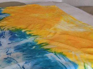 Seidenschal Halstuch Schal naturweiß weiss Seide 180x45cm Kunden-Foto 1