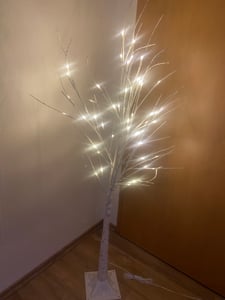 COSTWAY Arbre lumineux LED 120cm, arbre de bouleau avec lumières LED blanc chaud, arbre de Noël artificiel, sapin, arbre de Noël, arbre artificiel, arbre de décoration Photo du client 1