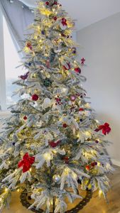 Yorbay 210cm Künstlicher Weihnachtsbaum  Tannenbaum mit Beleuchtung Weiß Schneeflocken LED  für Weihnachten-Dekoration Kunden-Foto 13