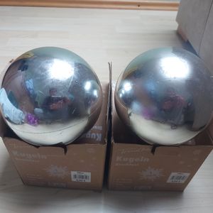 TrendLine Weihnachtskugel bruchfest, langlebig Ø 14 cm silber 1 Stück Kunden-Foto 1