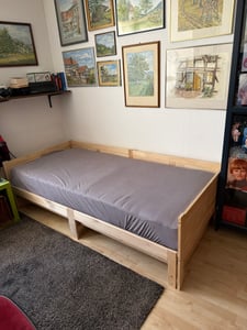 vidaXL Ausziehbares Tagesbett Natur 203,5 x 184 x 56,5 cm Kunden-Foto 1