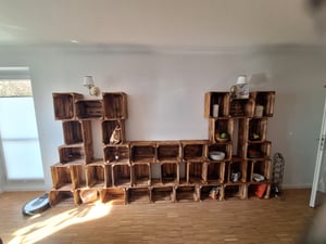 Přepravka na ovoce 40x30x24 cm komplet 4 ks – dřevěná bedýnka jako botník – přírodní Fotografie od zákazníka č. 1