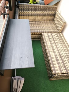 VEVOR Balkontisch 800x300 mm klappbar Outdoor Klapptisch Tragkraft 22kg Passend für Geländer von 2,54 bis 15cm Serviertisch für Terrassen und Decks Kunden-Foto 2