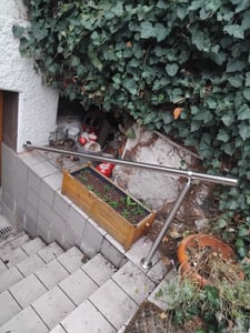 LZQ 180cm Geländer Eingangsgeländer Treppengeländer Edelstahl Handlauf für Wandhandlauf Treppen Treppenhaus, Außen & Innen Kunden-Foto 1