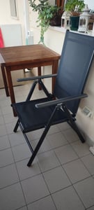 tillvex Gartenstuhl Schwarz klappbar aus Aluminium | Hochlehner mit Armlehnen | Klappstuhl verstellbar | Klappsessel Balkon Garten Terrasse Kunden-Foto 1