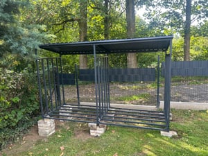 Kaminholzregal Metall aussen verzinkt 300x105x185 5m³ 5t XXL Brennholzunterstand 3m breit mit Dach Feuerholz Regal 1m tief Garten anthrazit Kunden-Foto 1