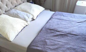 Seersucker Bettwäsche 155x200 cm Beige Anthrazit Wende Doubleface Mikrofaser Bettbezug 2 teilig Kunden-Foto 1