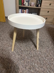 Tavolino in legno 40 x 39 cm - bianco - tavolino con gambe in legno massiccio - tavolino da fiori per divano e telefono Foto del cliente 1