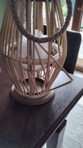 Große Holzlaterne für die Terrasse, Bambuslaterne, Kerzenständer, Boho Garten Kunden-Foto 4