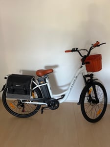 26-palcový elektrobicykel EBIKE Mestské elektrobicykle Akumulátor s dojazdom 100 km 250 W Mestské elektrobicykle a holandské elektrobicykle LCD displej 25 km/h 14,5 Ah S predným košíkom Čierny Fotografia od zákazníka č. 1