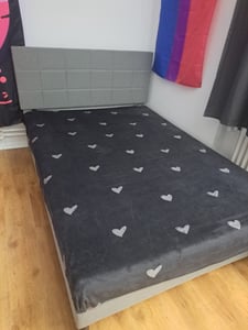 Yaheetech Polsterbett 160 x 200 cm, Doppelbett mit höhenverstellbarem Kopfteil, Bettrahmen Bettgestell mit Lattenrost, Beige Kunden-Foto 3