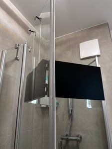 Specchio cosmetico AIORBER, con gancio, specchio pieghevole a 360 gradi, specchio pieghevole per il trucco, specchio a tre lati, per la rasatura e il trucco, nero Foto del cliente 3