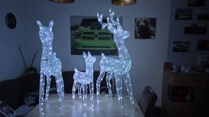 LEADZM 2-teiliges Weihnachtsbeleuchtung Rentier mit Schlitten & 135 warmweißen Lichtern, Weihnachten Deko für Außen und Innen Kunden-Foto 3