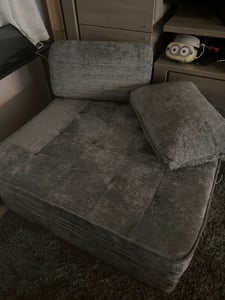 HOMCOM Schlafsessel 2 in 1 Klappbar Schlafsofa mit Schlaffunktion, Kissen, Grau Kunden-Foto 1