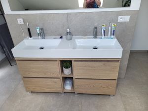 RODAN | Waschbeckunterschrank 60 CM - Eiche Hell - Badmöbel, Badezimmerschränk, Badezimmermöbel, Badschranke Kunden-Foto 2