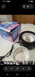 Scaldacera KRUMAD da 100 W con regolatore di temperatura, apparecchio per la depilazione, set per perline di cera e cera calda, vaschetta per la cera Foto del cliente 1