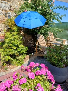 Parasol de terrasse, indice de protection solaire 100+, orientable à 360°, parasol portable, adapté aux terrasses, aux fauteuils de plage, aux fauteuils roulants, aux chariots, à l'eau de Javel, Ø 106 cm Photo du client 1
