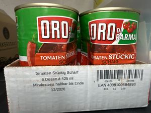 Oro di Parma geschälte stückige Tomaten scharf in der Dose 400g Kunden-Foto 1