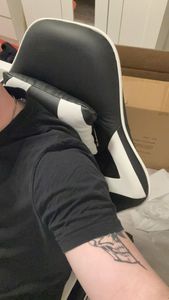 Bigzzia Bürostuhl Ergonomisch, Schreibtischstuhl, Drehstuhl, Gaming Sessel, Gamingstuhl, mit Kopfstützen, bis zu 110 kg, Blau Kunden-Foto 4