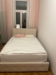 Letto imbottito Merax 140x200cm con testiera regolabile in altezza e 4 cassetti, letto funzionale in tessuto vellutato, letto matrimoniale con rete a doghe per adulti e ragazzi Foto del cliente 2
