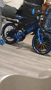 Habib Jungenfahrrad Kinderfahrrad 12 14 16 Zoll ab 3 Jahre Stützräder Korb Helm: Blau / 16 zoll Kunden-Foto 2