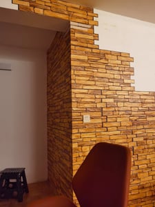 3D PVC Wandpaneele Wandverkleidung PVC-Verkleidung Stein Holz Mosaik Fliesen Imitation (ca. 0,5qm) Kunden-Foto 1