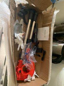 Akku-Rasentrimmer, elektrischer Rasenmäher, 2 Akkus, Schnittwinkel 180°, teleskopischer Stiel und Zusatzgriff, grün Kunden-Foto 1