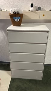 VASAGLE Kommode, Aufbewahrungsschrank, mit 6 Schubladen, für Schlafzimmer, 30 x 48 x 111,2 cm, modern, weiß Kunden-Foto 1