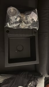 Granitspüle Schwarz farbe  Küchenspüle Granit Siphon Einbauspüle Spülbecken Spüle  AVA_1K 08 Kunden-Foto 2