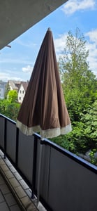 COSTWAY Sonnenschirm 200cm, Gartenschirm Boho mit Fransen & Tragetasche, beidseitig um 30° knickbar, Balkonschirm Terrassenschirm Marktschirm Braun Kunden-Foto 1