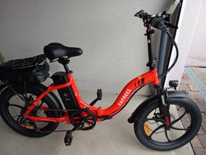 Elektrofahrrad 20 zoll Rostfreie Aluminiumlegierung 36 V 18 Ah 648 Wh bis zu 100 - 130 km Wasserdicht IP54 Pedelec klapprad 7 Gang, Weiß Kunden-Foto 4