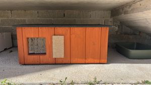 QLS Casetta per gatti in legno 86x47x37cm con anticamera Isolata per esterni in teak 11362 Foto del cliente 1
