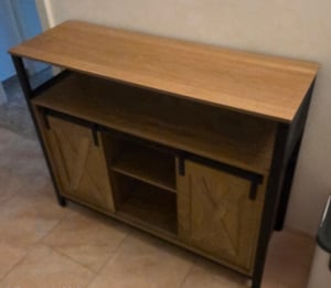 COSTWAY dressoir van hout, keukenkastjes met 2 schuifdeuren, keukenkast, buffetkast met planken, opbergkast, 100 x 33 x 80 cm Klantenfoto 2