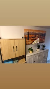 Armoire de salle de bain ALIGHTUP, armoire de cuisine à 4 portes, étagère réglable, pour salle de bain, salon, salle à manger, 60 x 30 x 110 cm, blanc Photo du client 1