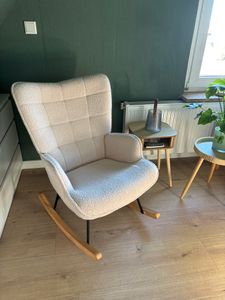 Fortuna Lai hojdacie kreslo Hojdacie kreslo Akcentné kreslo Kreslo do obývačky, nosnosť do 120 kg, polyester, béžová farba, 68 x 75 x 92 cm Fotografia od zákazníka č. 1
