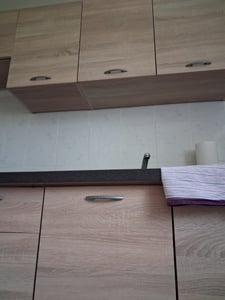 Küche 240 cm - mit beiger Arbeitsplatte - Sonoma Eiche - Küchenzeile - 7 Küchenschränke - Küchenblock - MELA Kunden-Foto 1