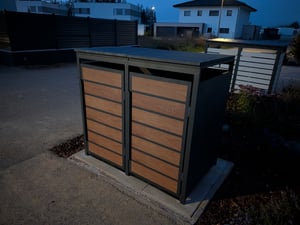 Mülltonnenbox Müllbox Mülltonnenverkleidung 3 Türen Anthrazit Box Soft-Close Kunden-Foto 21