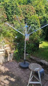 tectake® Wäschespinne aus Aluminium wetterfest 150 x 150 x 196 cm Kunden-Foto 1