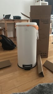 Mülleimer 30 Liter Treteimer rund inkl. Inneneimer Edelstahl Kunden-Foto 1