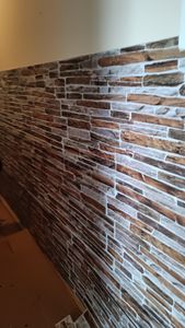 3D PVC Wandpaneele Wandverkleidung PVC-Verkleidung Stein Holz Mosaik Fliesen Imitation (ca. 0,5qm) Kunden-Foto 5