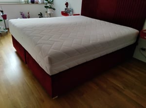 TRADA Scarlet Boxspringbett 180x200 AeraPur Visco Privilige Matratze 30 cm H4  Rot Kunden-Foto 3