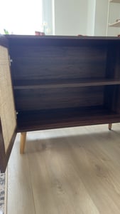 sweeek - Sideboard mit Holzoptik und Rattan-Geflecht B 120 cm - Schwarz Kunden-Foto 6