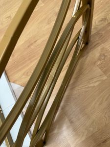 Tribesigns Tavolo da pranzo moderno per 6 persone, tavolo da soggiorno, 160 x 80 x 75 cm, rettangolare, tavolo da cucina, tavolo da pranzo, design moderno, bianco e oro Foto del cliente 7