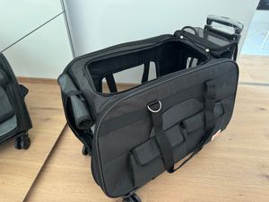 VEVOR Hundetrolley Faltbarer Hunderucksack Max.15,8kg Tragfähigkeit Transporttasche aus 600D Oxford-Stoff Hundewagen mit 4 Rädern Aufbewahrungstaschen Haustier Trolley Ideal für Autoreisen Ausflüge Kunden-Foto 4