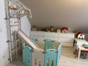 MAMOI® Klettergerüst Indoor, Sprossenwand für kinderzimmer, Kletterwand und spielgeräte mit Rutsche, Turngeräte mit Klimmzugstange für drinnen, Sportgeräte ab 3 jahren Kunden-Foto 3
